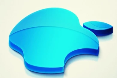 Blue 3D Apple Logo   The iPhone Wallpapers