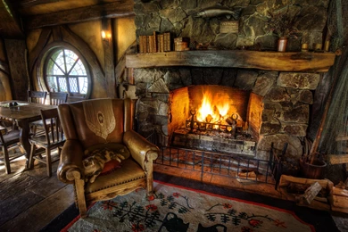 Green Dragon Interior Design, Hobbiton, New Zealand Widescreen ...