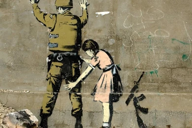 Wallpapers Wall, Graffiti, Girl, Soldier, Banksy Desktop Wallpapers ...