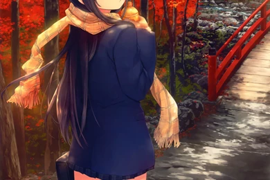 Scarfs Shiramine Rika Coffee Kizoku Anime Girls Scans Autumn ...