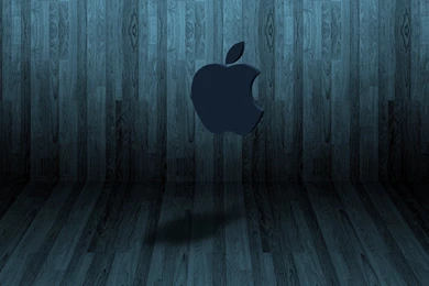 3D Apple Logo On Hardwood Night WP   Wallpapers, Icons, Themes ...