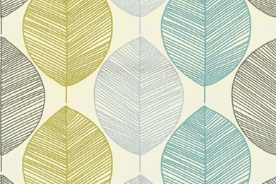 Retro Leaf Teal And Green Wallpapers   Arthouse