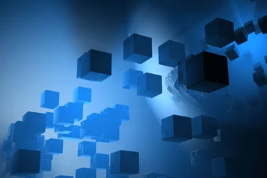 iPad Wallpapers Blue Three dimensional Box   3D, IPad, iPad 2 ...