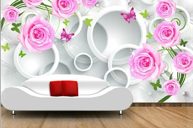 Sofa Tv Backgrounds Wall Seamless 3d Wallpapers Wallpapers Romantic ...