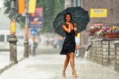 Girl In Rain Wallpapers