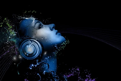 Wallpapers Cute Eyes Headphones Women Pin Abstract Music Djs Party ...