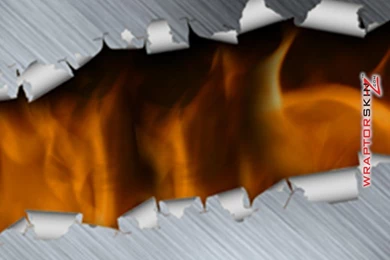 iPad Skin Ripped Metal Fire (fits iPad 2 Through iPad 4)