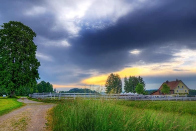 Countryside Road, House, Fence, Grass, Tree, Nature, 1920x1080 HD ...