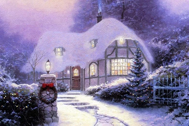 Christmas Evening Wallpapers & Paintings – Christmas Wishes ...