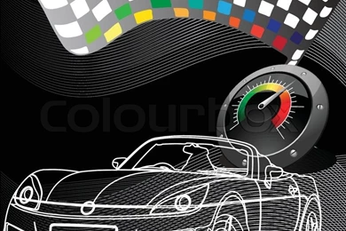 Car Racing Design In Black Backgrounds Stock Vector
