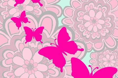 PINK BUTTERFLIES WALLPAPER   (