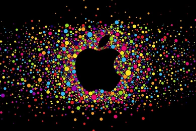 Download Black Apple Logo Particles HD Wallpapers For 2560 X 1440 ...