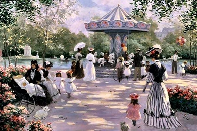 PARISIAN CAROUSEL F2 WALLPAPER   (