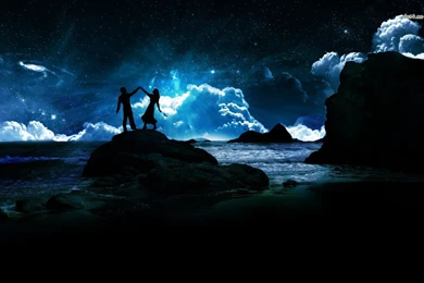 Wallpapers Couple Silhouette Fantasy 1440x900