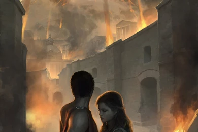 Fantasy Couple Houses Flame Volcanoes Volcano Wallpapers ...