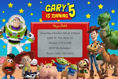 Toy Story Birthday Party Invitations