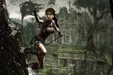 Wallpapers Rain Girl Female Lara Croft Tomb Raider Underworld ...