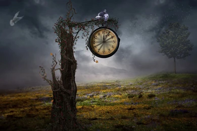 Clock Abstract Art Graphic 1600×1040