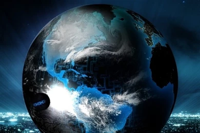 Download Wallpapers 640x960 Ball, Globe, Planet, Light, Neon ...