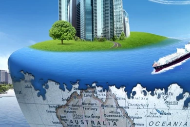 Download Wallpapers 640x960 Earth, Globe, Plane, Ocean, City iPhone ...