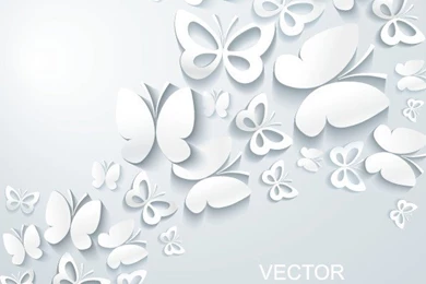 Free 3D White Butterfly Backgrounds Vector 01   TitanUI
