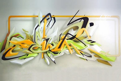 Download 1920x1200 3D Graffiti Style Wallaper Wallpapers