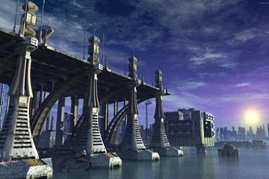 3d Futuristic City Skyline Wallpapers