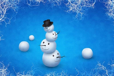Christmas Snowman Cartoon Style Design HD Wallpapers 5 - Holiday ...