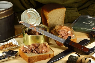 Download Wallpapers 1920x1080 Canned Food, Knife, Bread, Tobacco ...