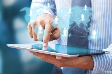 Hi tech, Business Communication, Man, Tablet, Office