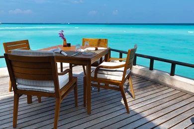 Download 1920x1080 Maldives Dinner Table Wallpapers