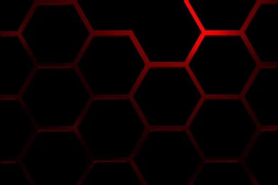 Red Hexagon With Black Ground