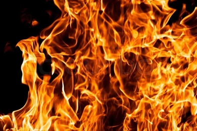 Fire Burning On Black Backgrounds