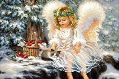 LITTLE ANGELS BY DONA GELSINGER WALLPAPER   (