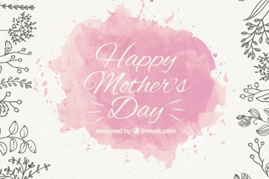 Mother's Day Backgrounds With Pink Watercolor Stain Vector
