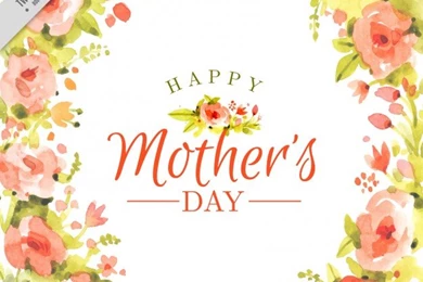 Watercolor Happy Mother's Day Full Of Flowers Backgrounds Vector ...