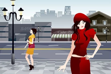 Fashion Girls Vector Illustration Wallpapers 5   Wallcoo.net
