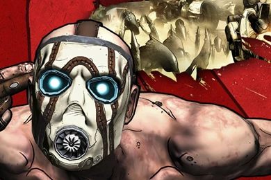 Download Wallpapers 3840x1200 Borderlands, Character, Mask, Light ...