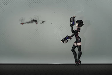 1920x1080 Dress, Latex, Legs, Chest, Pistols, Smoke, Girl ...