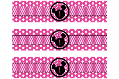 Minnie Mouse Water Bottle Labels Polka Dot By HeathersCreations11