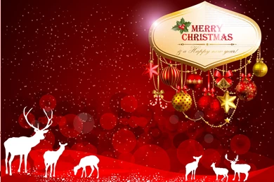 Red Christmas Scene Wallpapers