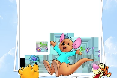 Cute PNG Frame With Winnie The Pooh And Friends