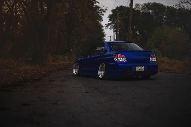 Blue Subaru Impreza WRX STI