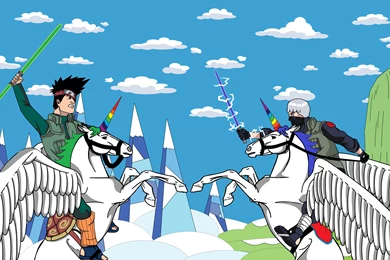 As Requested: "Kakashi Vs Gai In A Lightsaber Duel While Riding ...