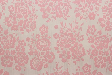 1960's Vintage Wallpapers White Flowers On Pink And Gray   Rosie's ...