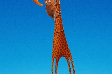 Small Rodents Climb Giraffe iPhone 5 Wallpapers