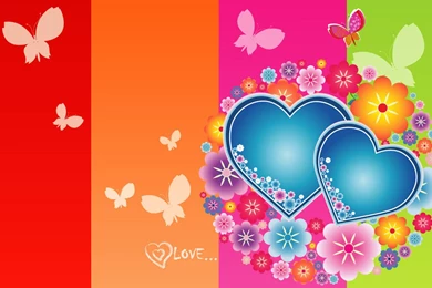 Butterflies Hearts Flowers On The Best Wallpapers Hq Backgrounds ...