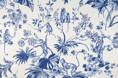 16234 001 Ouistiti Majolica Blue By Scalamandre