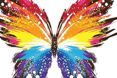 Download Wallpapers 2560x1024 Butterfly, Abstract, Colorful ...