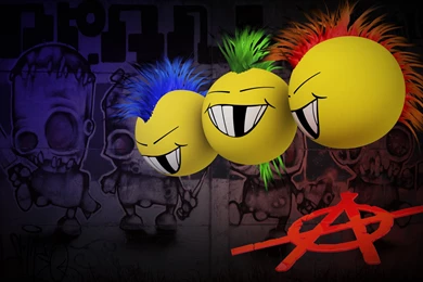 Anarchy Mohawk Dark Graffiti Punk Mohawk Cartoon Smiley Face Humor ...